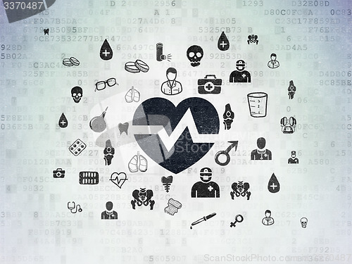 Image of Health concept: Heart on Digital Paper background