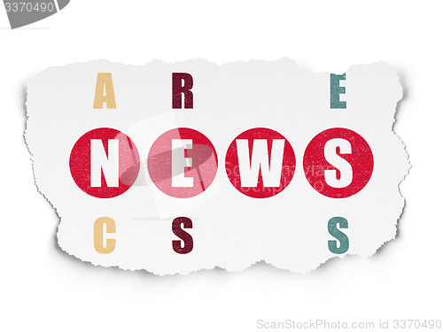 Image of News concept: word News in solving Crossword Puzzle