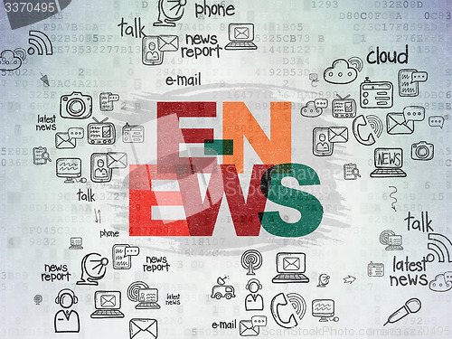 Image of News concept: E-news on Digital Paper background