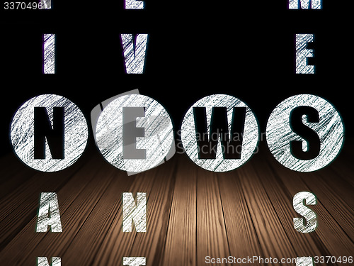 Image of News concept: word News in solving Crossword Puzzle