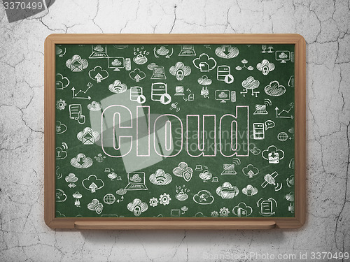 Image of Cloud computing concept: Cloud on School Board background