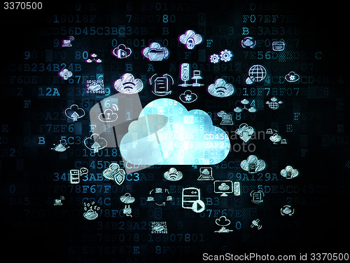 Image of Cloud networking concept: Cloud on Digital background