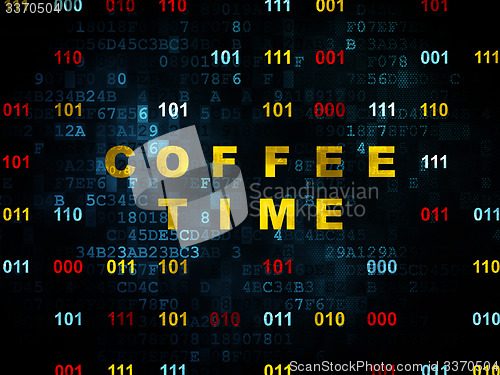 Image of Timeline concept: Coffee Time on Digital background