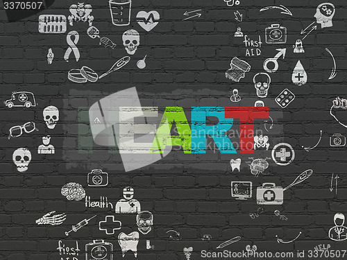 Image of Health concept: Heart on wall background