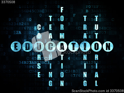 Image of Studying concept: word Education in solving Crossword Puzzle