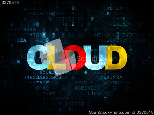 Image of Cloud computing concept: Cloud on Digital background