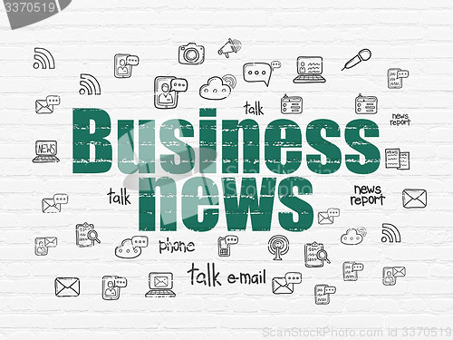 Image of News concept: Business News on wall background