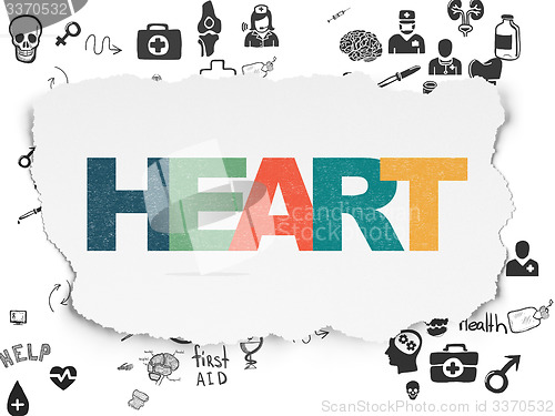 Image of Health concept: Heart on Torn Paper background