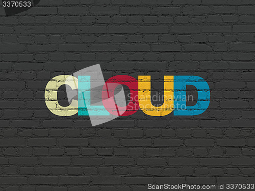 Image of Cloud technology concept: Cloud on wall background