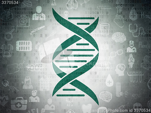 Image of Healthcare concept: DNA on Digital Paper background