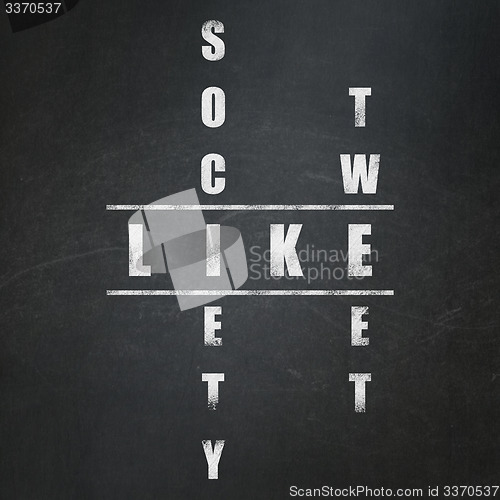 Image of Social media concept: word Like in solving Crossword Puzzle