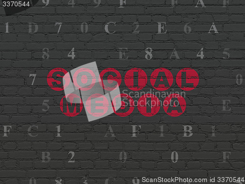 Image of Social media concept: Social Media on wall background