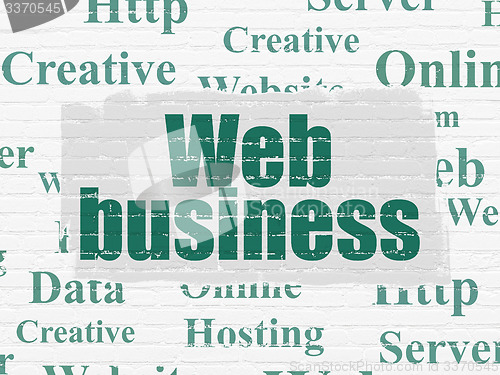Image of Web design concept: Web Business on wall background