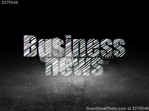 Image of News concept: Business News in grunge dark room