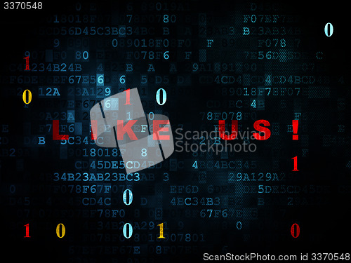 Image of Social network concept: Like us! on Digital background