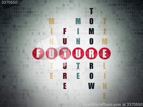 Image of Time concept: word Future in solving Crossword Puzzle