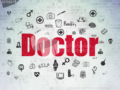 Image of Medicine concept: Doctor on Digital Paper background