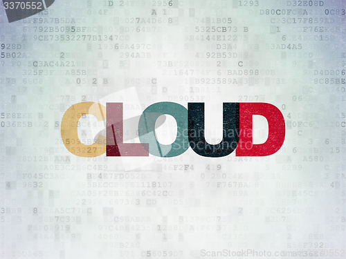 Image of Cloud networking concept: Cloud on Digital Paper background