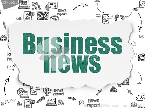 Image of News concept: Business News on Torn Paper background