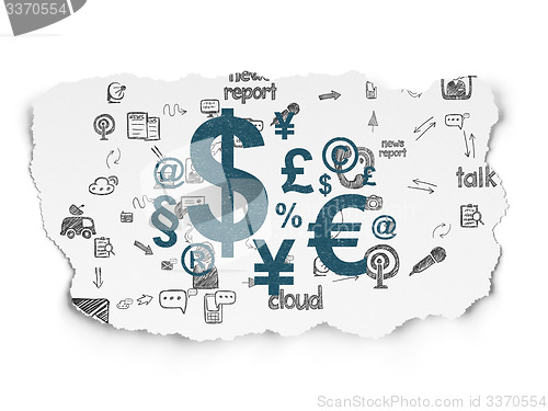 Image of News concept: Finance Symbol on Torn Paper background