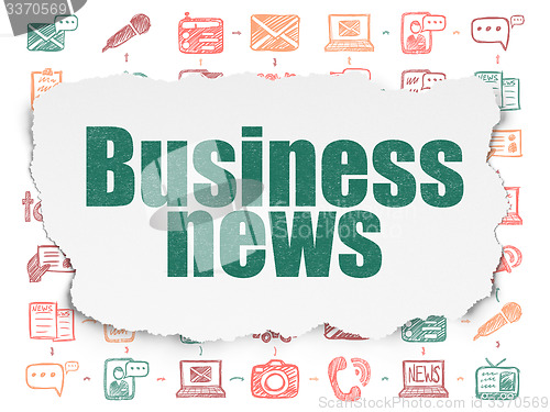 Image of News concept: Business News on Torn Paper background