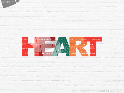 Image of Health concept: Heart on wall background