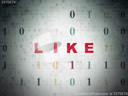 Image of Social network concept: Like on Digital Paper background