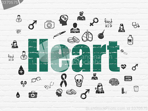 Image of Medicine concept: Heart on wall background