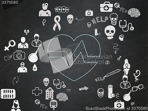 Image of Healthcare concept: Heart on School Board background
