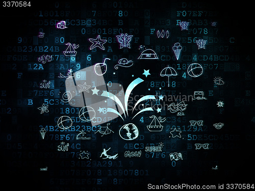 Image of Vacation concept: Fireworks on Digital background