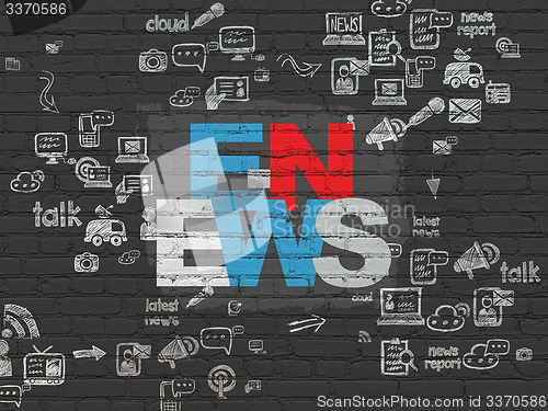 Image of News concept: E-news on wall background