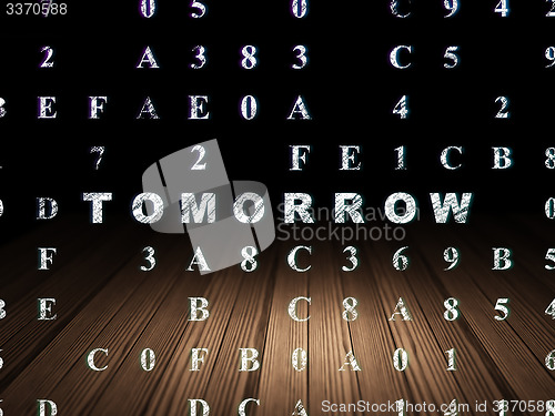 Image of Timeline concept: Tomorrow in grunge dark room