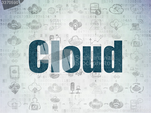 Image of Cloud networking concept: Cloud on Digital Paper background
