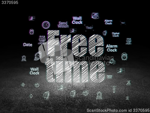 Image of Timeline concept: Free Time in grunge dark room