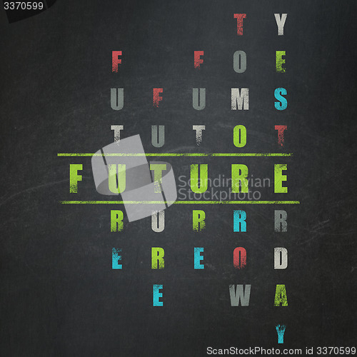 Image of Timeline concept: word Future in solving Crossword Puzzle
