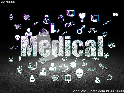Image of Health concept: Medical in grunge dark room