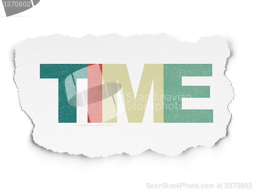 Image of Timeline concept: Time on Torn Paper background