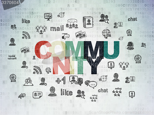 Image of Social network concept: Community on Digital Paper background