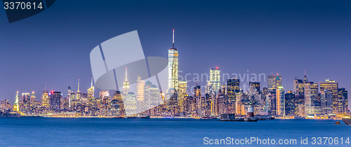 Image of New York City Manhattan downtown skyline