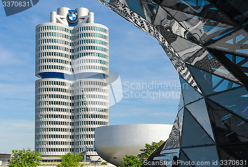 Image of BMW four-cylinder tower Munich world headquarters