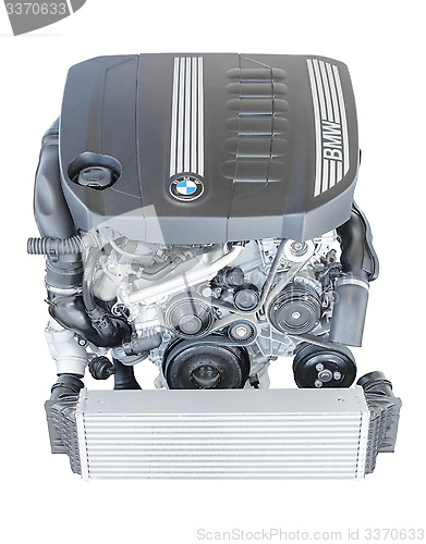 Image of Modern powerful flagship model of BMW TwinPower turbo diesel engine