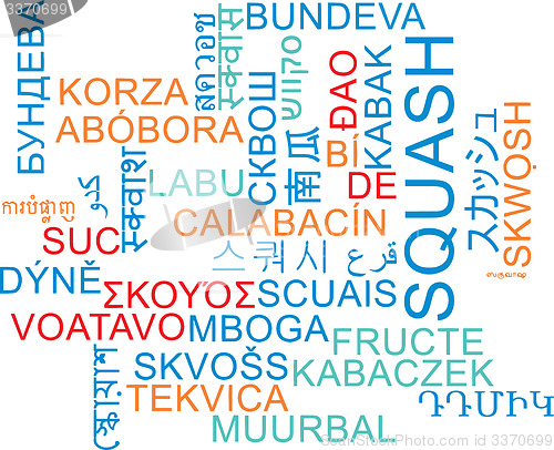 Image of Squash multilanguage wordcloud background concept