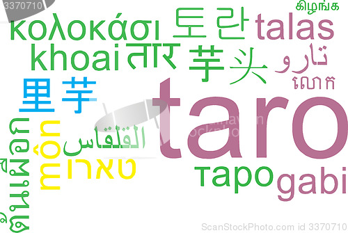 Image of Taro multilanguage wordcloud background concept