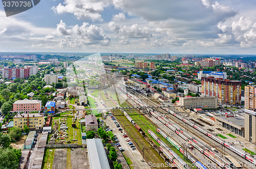 Image of Tyumen railway node. Industrial district. Russia