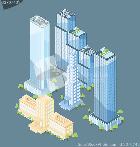 Image of Vector 3d Flat Isometric Office Building