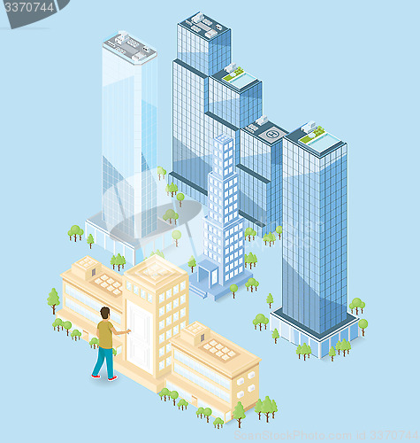 Image of Vector 3d Flat Isometric Office Building