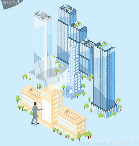 Image of Vector 3d Flat Isometric Office Building