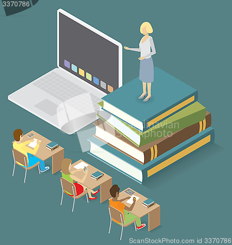 Image of Vector 3d Flat Isometric With Education Concept