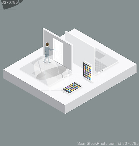 Image of Vector 3d Flat Isometric With Startup Concept