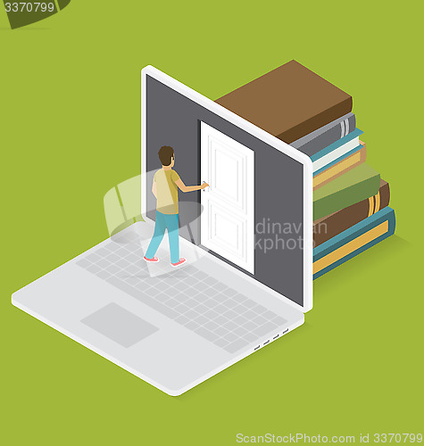 Image of Vector 3d Flat Isometric With Education Concept